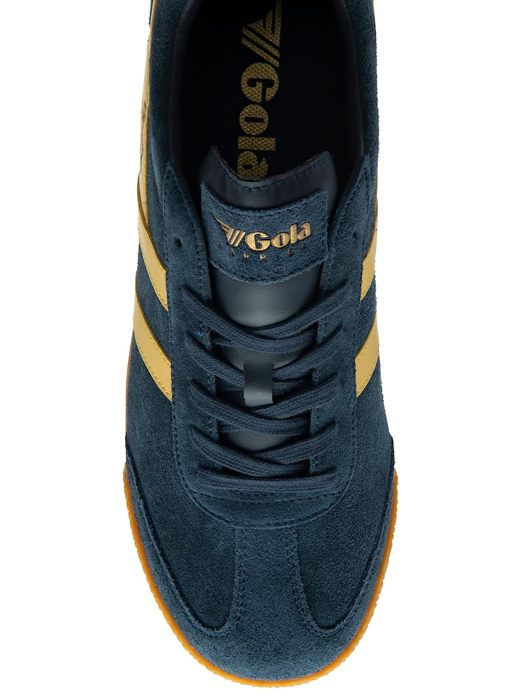Gola Blue Mens Harrier Suede Lace-Up Trainers - Image 4 of 4