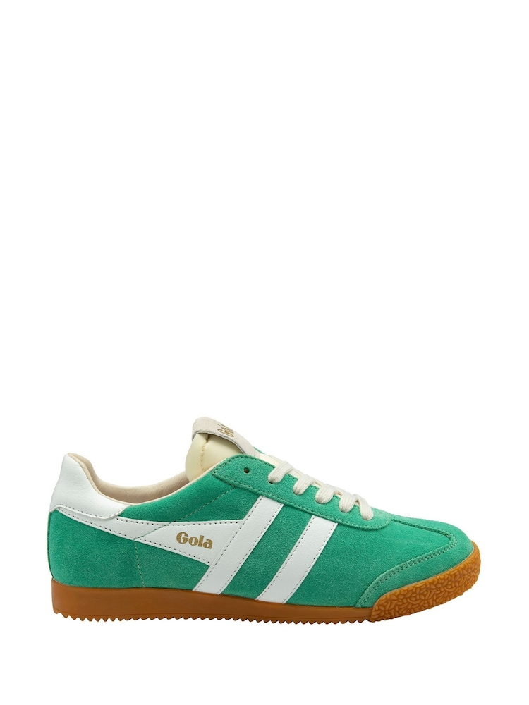 Gola Green Ladies Elan Suede Lace-Up Trainers - Image 1 of 4 Gola Green Ladies Elan Suede Lace-Up Trainers - Image 1 of 4