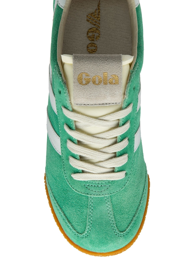 Gola Green Ladies Elan Suede Lace-Up Trainers - Image 4 of 4 Gola Green Ladies Elan Suede Lace-Up Trainers - Image 4 of 4