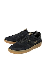 Gola Black Mens Hawk Suede 86 Lace-Up Trainers - Image 2 of 4