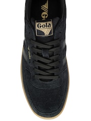 Gola Black Mens Hawk Suede 86 Lace-Up Trainers - Image 4 of 4
