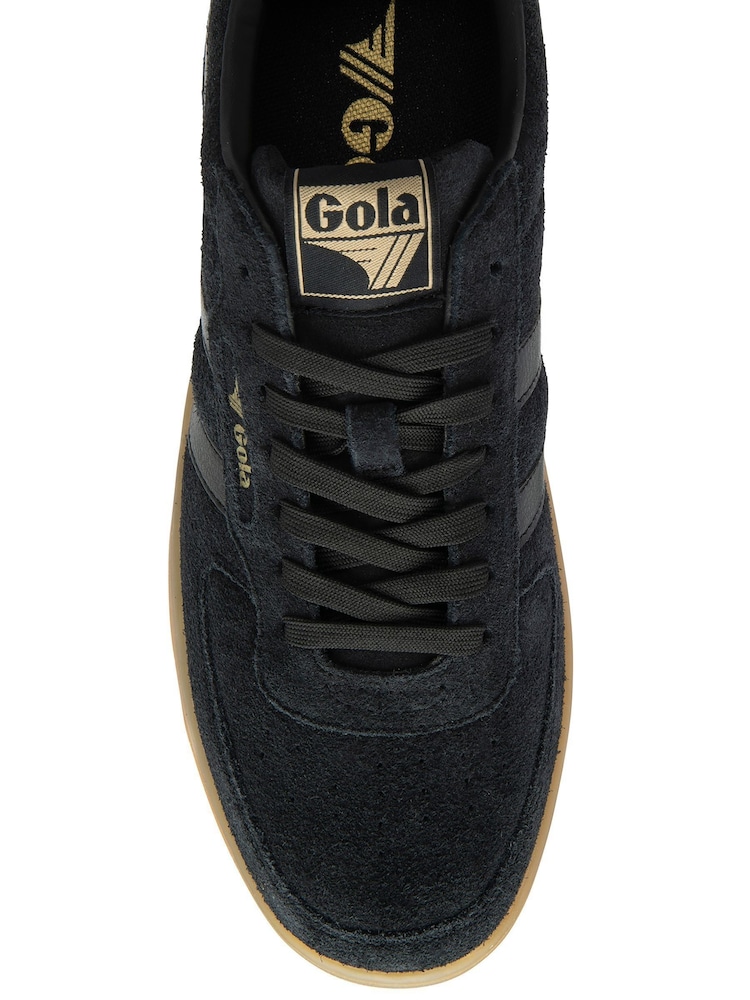Gola Black Mens Hawk Suede 86 Lace-Up Trainers - Image 4 of 4