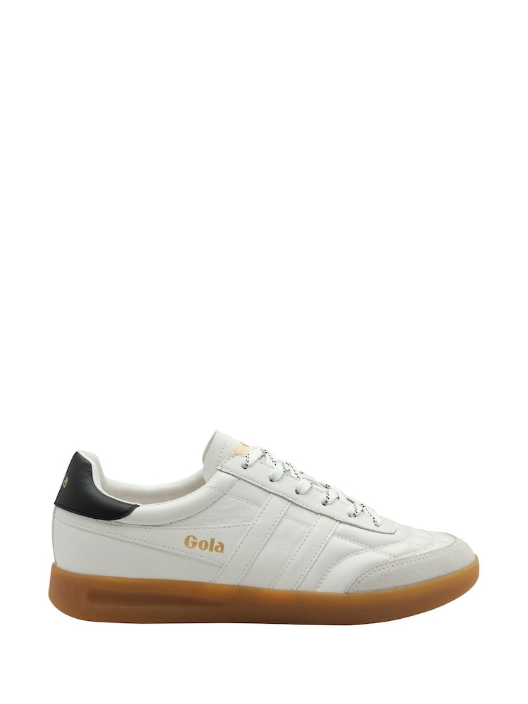 Gola White Mens Stadia Leather Lace-Up Trainers - Image 1 of 4 Gola White Mens Stadia Leather Lace-Up Trainers - Image 1 of 4