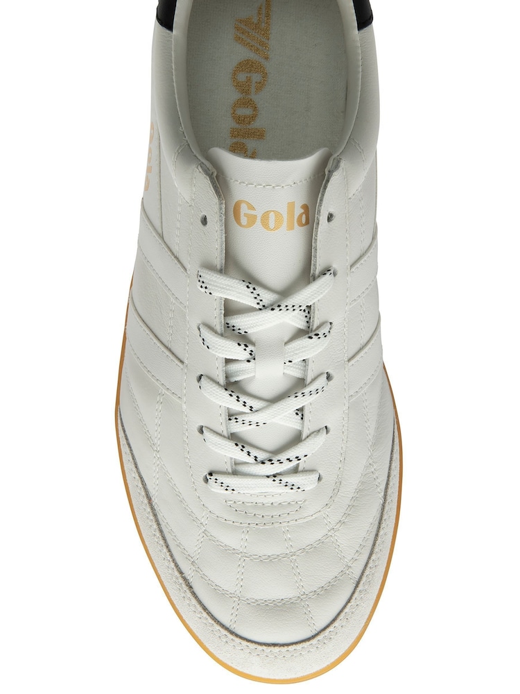 Gola White Mens Stadia Leather Lace-Up Trainers - Image 4 of 4 Gola White Mens Stadia Leather Lace-Up Trainers - Image 4 of 4