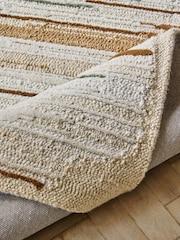 Blue Linear Abstract Wool Rug - Image 4 of 5
