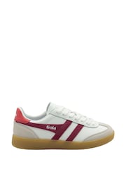 Gola White Ladies Viper Leather Lace-Up Trainers - Image 1 of 4