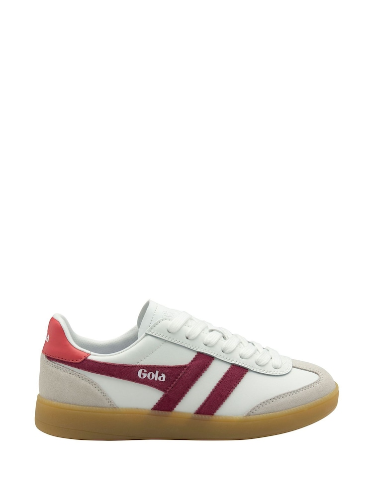Gola White Ladies Viper Leather Lace-Up Trainers - Image 1 of 4 Gola White Ladies Viper Leather Lace-Up Trainers - Image 1 of 4