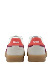 Gola White Ladies Viper Leather Lace-Up Trainers - Image 3 of 4
