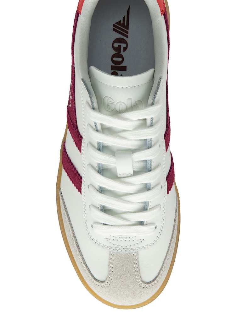 Gola White Ladies Viper Leather Lace-Up Trainers - Image 4 of 4