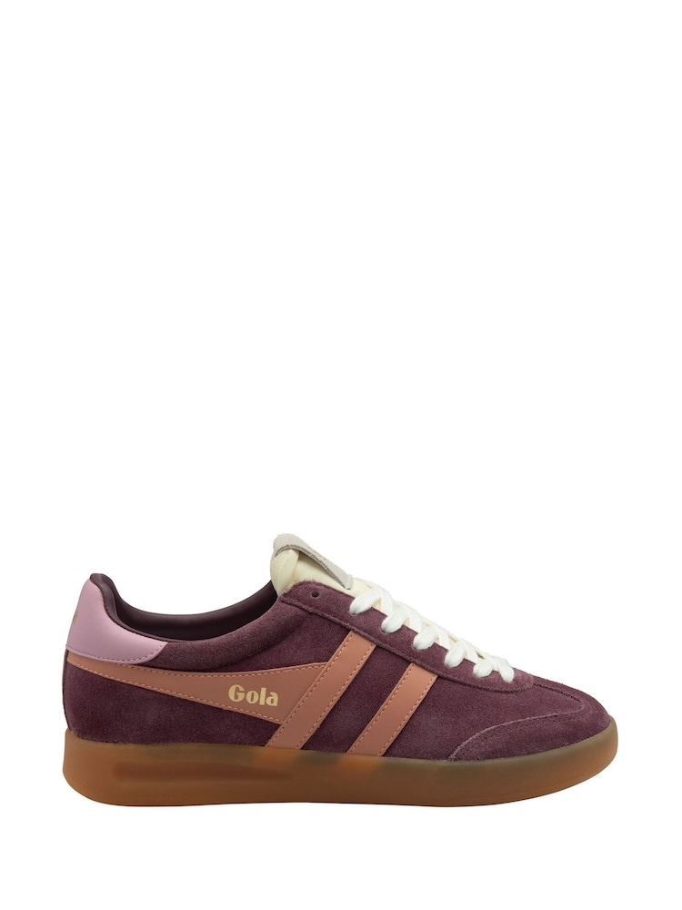Gola Red Ladies Cyclone Suede Lace Up Trainers - Image 1 of 4