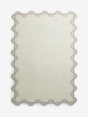 Natural Scallop Edge Wool Rug - Image 2 of 5