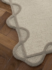 Natural Scallop Edge Wool Rug - Image 3 of 5