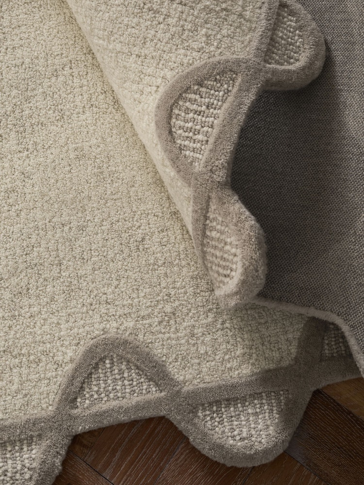 Natural Scallop Edge Wool Rug - Image 5 of 5