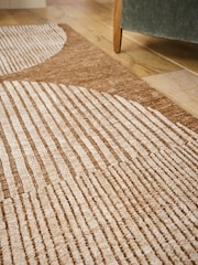 Ochre Yellow Abstract Curve Shape Rug - Image 2 of 5