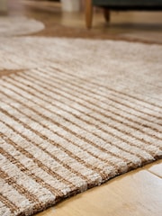 Ochre Yellow Abstract Curve Shape Rug - Image 3 of 5