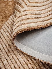 Ochre Yellow Abstract Curve Shape Rug - Image 4 of 5