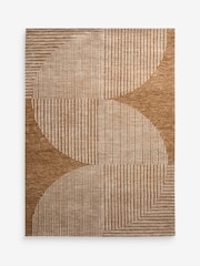 Ochre Yellow Abstract Curve Shape Rug - Image 5 of 5