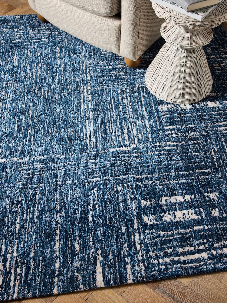 Navy Soft Haze Abstract Rug - Image 2 of 5 Navy Soft Haze Abstract Rug - Image 2 of 5