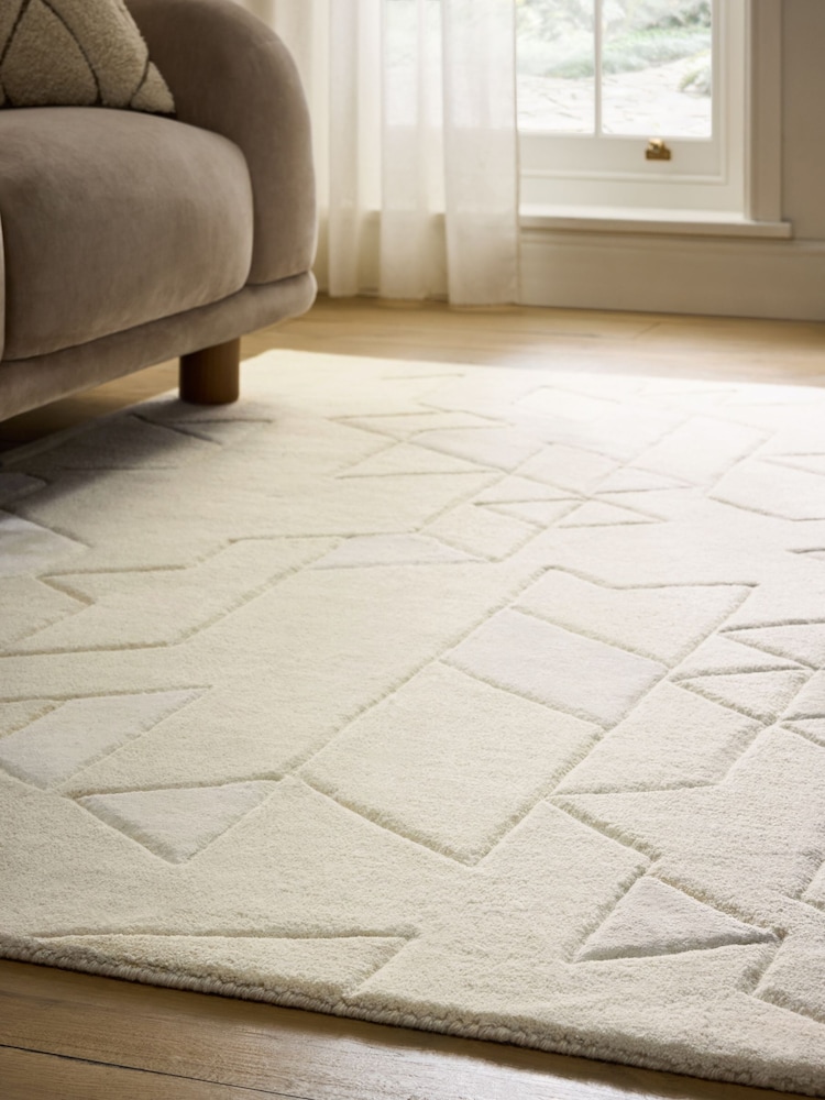 Carved Space Geometric Rug - 5න් 2 වන රූපය