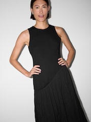 Jigsaw Black Scuba Cotton Textured Dress - Image 1 of 2