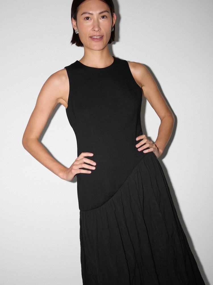 Jigsaw Black Scuba Cotton Textured Dress - Image 1 of 2