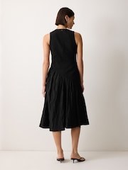 Jigsaw Black Scuba Cotton Textured Dress - Image 2 of 2
