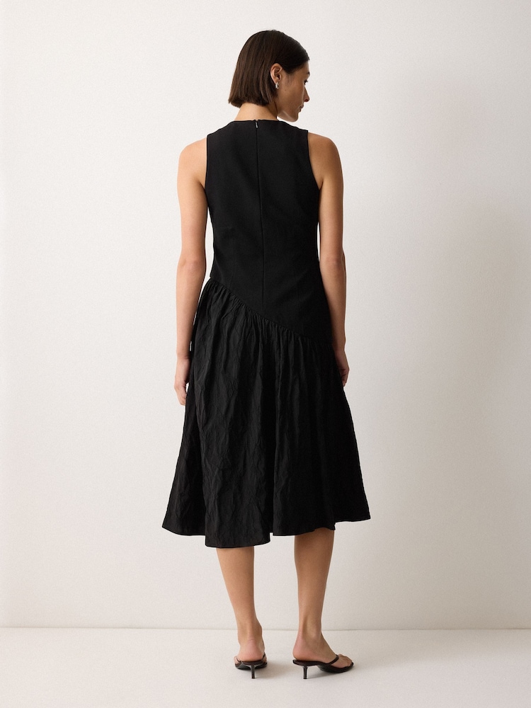 Jigsaw Black Scuba Cotton Textured Dress - Image 2 of 2