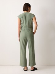 Jigsaw Green Linen Lyocell Jumpsuit - Image 2 of 2