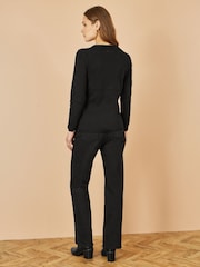 Negro - Yumi Knitted Fitted Button Down Peplum Cardigan - Imagen 4 de 5