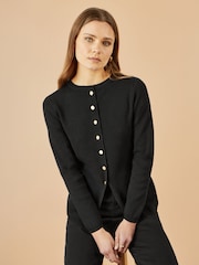 Negro - Yumi Knitted Fitted Button Down Peplum Cardigan - Imagen 5 de 5