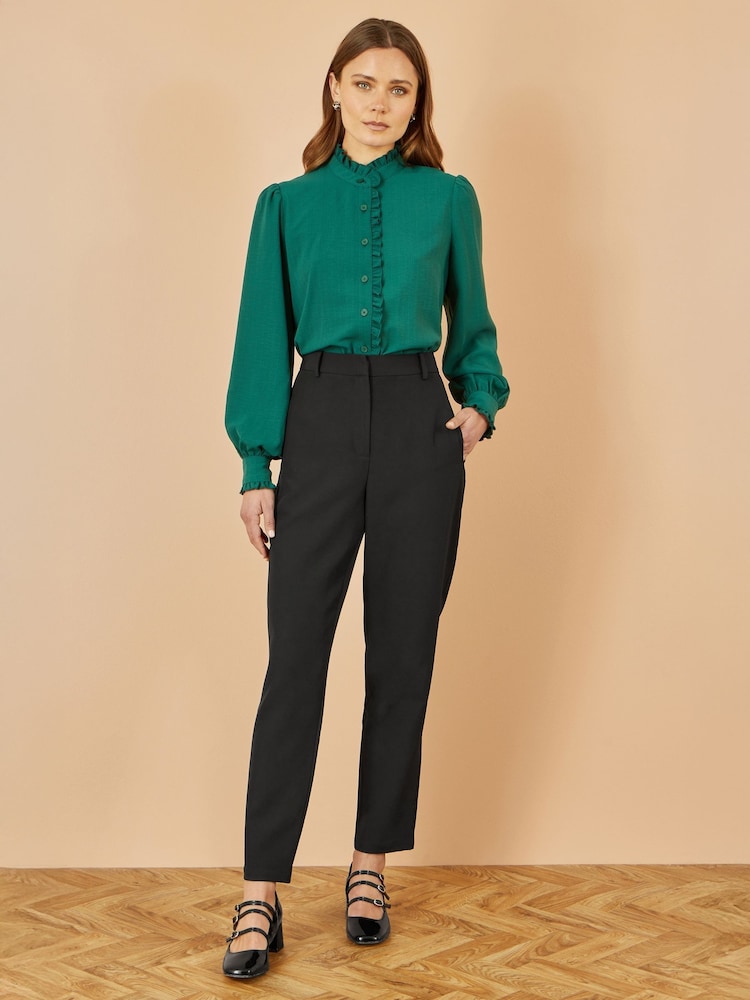 Yumi Green Frill High Neck Shirt - Image 2 of 5