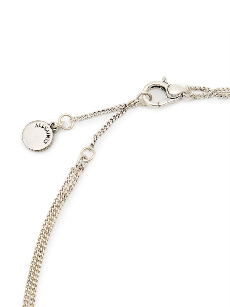 AllSaints Gold Tone Signature Hexagon Bolt Pendant Necklace - Image 4 of 4