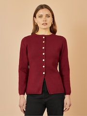 Rojo - Yumi Knitted Fitted Button Down Peplum Cardigan - Imagen 1 de 4