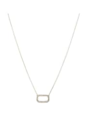 AllSaints Silver Tone Stone Hexagon Pendant Necklace - Image 1 of 5