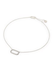 AllSaints Silver Tone Stone Hexagon Pendant Necklace - Image 2 of 5