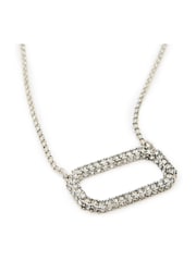AllSaints Silver Tone Stone Hexagon Pendant Necklace - Image 3 of 5