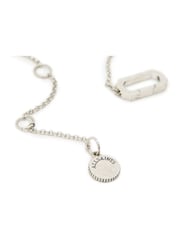 AllSaints Silver Tone Stone Hexagon Pendant Necklace - Image 4 of 5