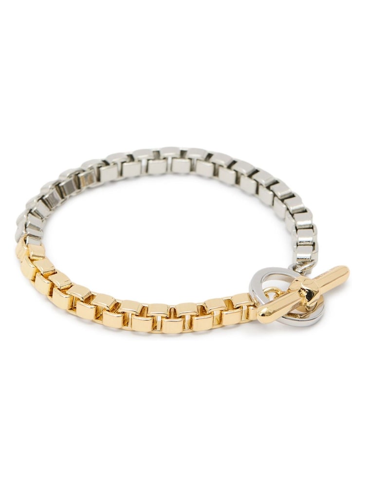 AllSaints Gold Tone Box Chain Link Bracelet - Image 1 of 4