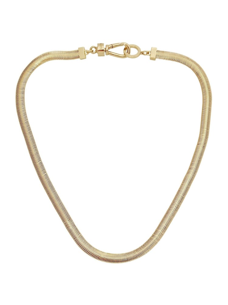 AllSaints Gold Tone Snake Chain Collar Necklace - Image 1 of 4