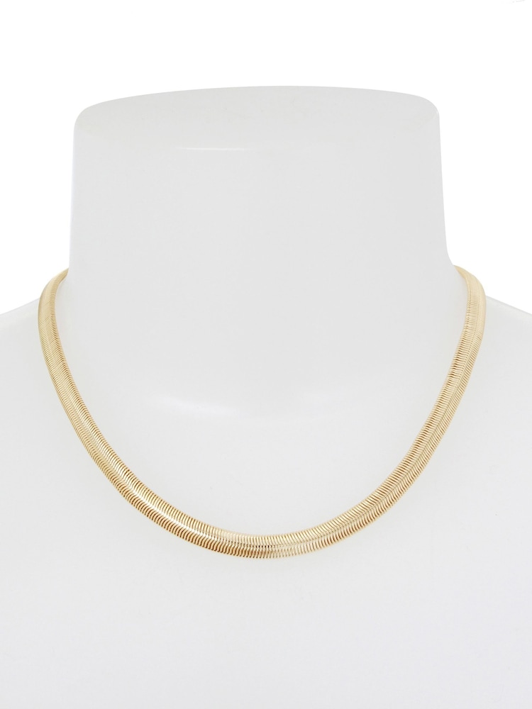 AllSaints Gold Tone Snake Chain Collar Necklace - Image 4 of 4