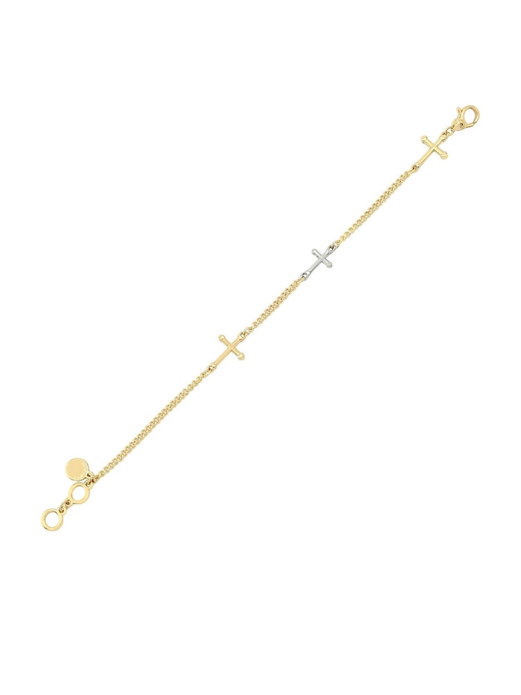 AllSaints Gold Tone Cross Chain Link Bracelet - Image 2 of 3
