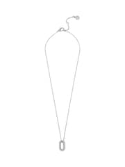 AllSaints Silver Tone Pearl Halo Pendant Necklace - Image 1 of 5