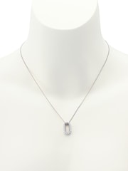 AllSaints Silver Tone Pearl Halo Pendant Necklace - Image 5 of 5
