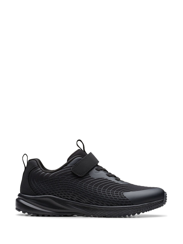 Clarks Black Deyes Dash Youth Trainers - Image 1 of 6