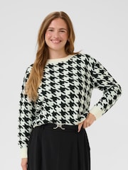 Kaffe Carol Long Sleeve Knit White Jumper - Image 1 of 6