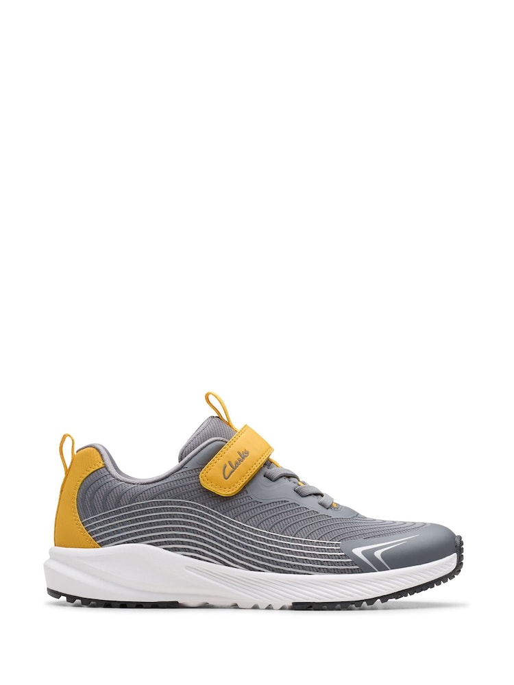 Clarks Grey Deyes Dash Kids Shoes - Image 1 of 6