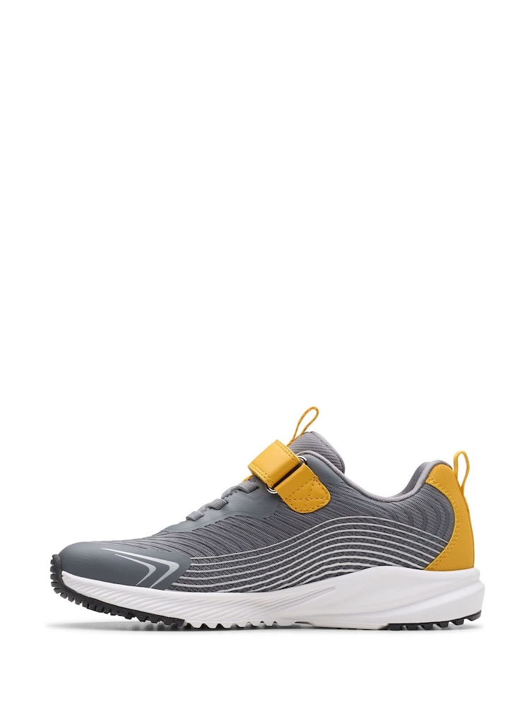 Clarks Grey Deyes Dash Kids Shoes - Image 2 of 6