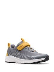 Clarks Grey Deyes Dash Kids Shoes - Image 3 of 6