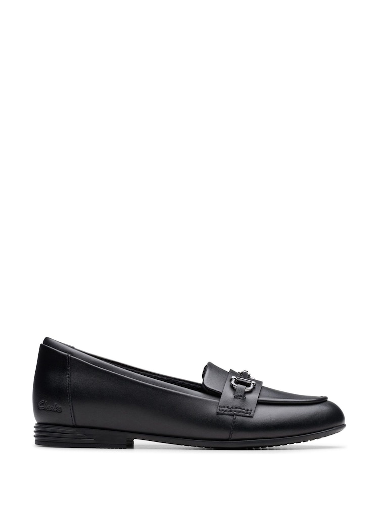 Clarks Black Finja Loafer Older Shoes - Image 1 of 6