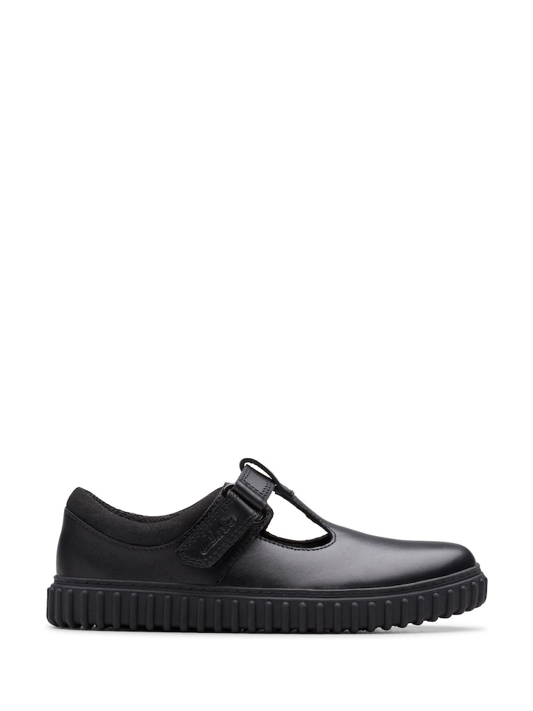 Clarks Black Cove Hope Kids Shoes - Image 1 of 6